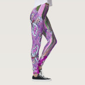 Patchy Strepen Roze Groene Leggings (Rechts)
