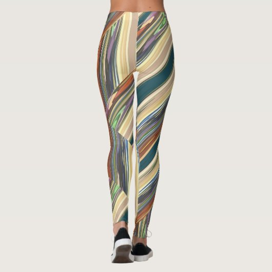 Patchy Stripes Green Leggings (Achterkant)