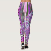 Patchy Stripes Pink Green Leggings (Achterkant)
