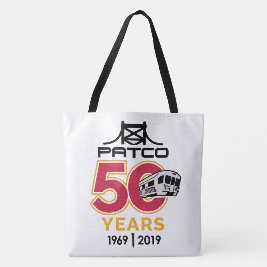 PATCO 50e Jubileum Logo Grote Logo Tote Bag (Voorkant)