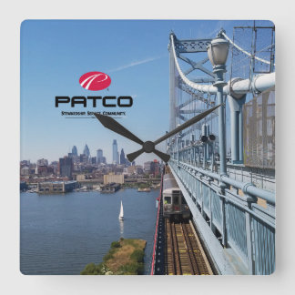 PATCO Philadelphia Skyline Wall Clock - Square Vierkante Klok