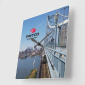 PATCO Philadelphia Skyline Wall Clock - Square Vierkante Klok (Hoek)