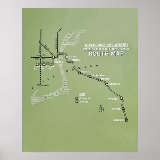 PATCO Route Map Replica Poster (Voorkant)