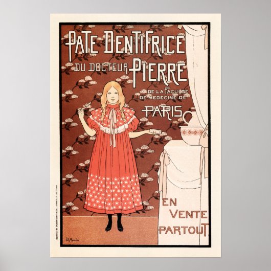 PATE DENTIFRICE French Paris Toothpaste Toothborst Poster (Voorkant)