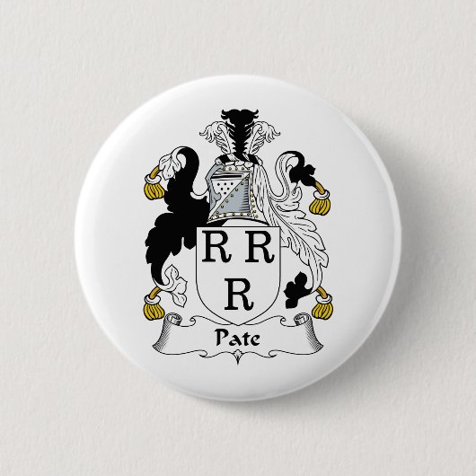 Pate Family Crest Ronde Button 5,7 Cm (Voorkant)