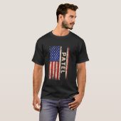 Patel Achternaam Shirt Patel Naam American Flag (Voorkant volledig)