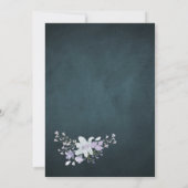 Patel bloeit hartkrans marineblauw baby shower kaart (Achterkant)