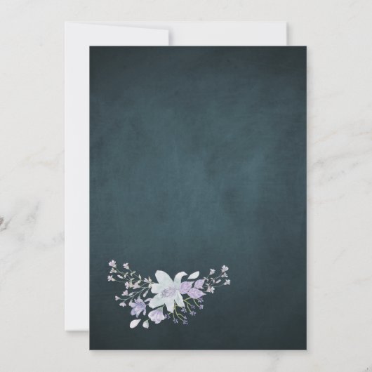 Patel bloeit hartkrans marineblauw baby shower kaart (Achterkant)