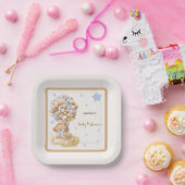 Patel Blue Bearly Wait Baby shower Papieren Bordje (Feest)