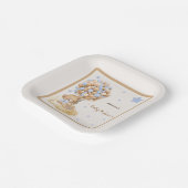Patel Blue Bearly Wait Baby shower Papieren Bordje (Gebogen)