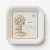 Patel Blue Bearly Wait Baby shower Papieren Bordje (Voorkant)