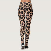 Patel Grey Orange Dark Brown Safari Leopard Print Leggings (Achterkant)