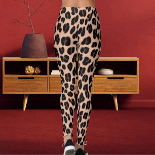 Patel Grijs Oranje Donkerbruin Safari Luipaardprin Leggings