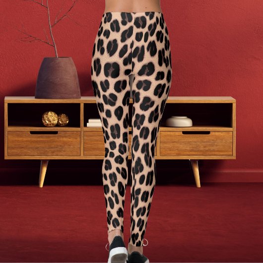 Patel Grijs Oranje Donkerbruin Safari Luipaardprin Leggings