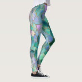 Patel kleuren gebrandschilderd mozaïekpatroon leggings (Rechts)