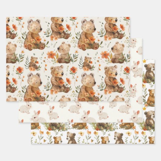 Patel kleuren kwekerij inpakpapier vel (Set)