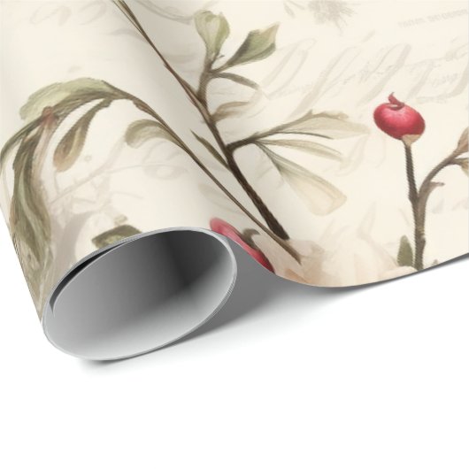 Patel Rood Groen Roze Poinsettia Kerstmis Cadeaupapier (Rol Hoek)