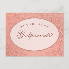 Paten Oproep Roze Goud Witte Ovaal Script Briefkaart
