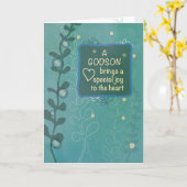 Paten Religieuze Verjaardag Groen Handgetekende Ui Kaart (Gele Bloem)