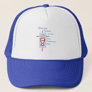 Patenkind, Eerste Heilige Communie, Blauw Trucker Pet