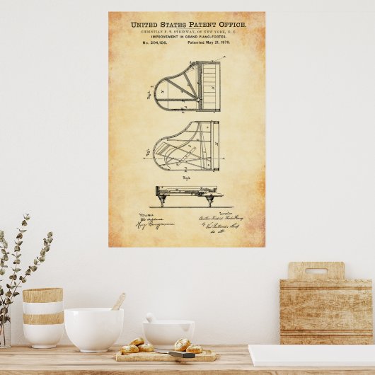 Patent - Piano - Poster (Keuken)