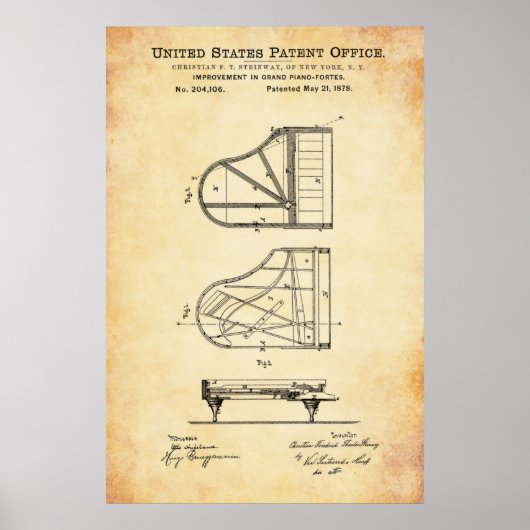 Patent - Piano - Poster (Voorkant)
