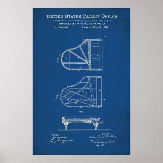 Patent - Piano - Poster (Voorkant)