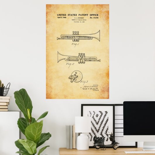 Patent - Trumpet - Poster (Thuiskantoor)