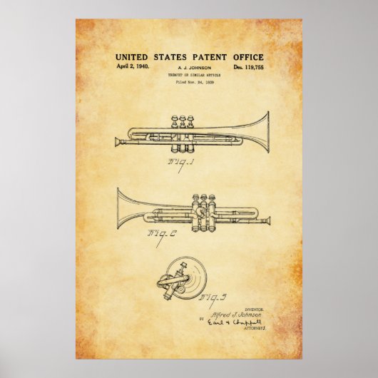 Patent - Trumpet - Poster (Voorkant)