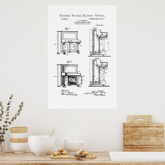 Patent - Upright Piano - Poster (Keuken)