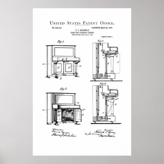 Patent - Upright Piano - Poster (Voorkant)