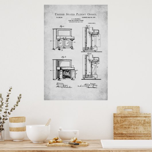 Patent - Upright Piano - Poster (Keuken)