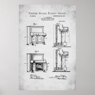 Patent - Upright Piano - Poster