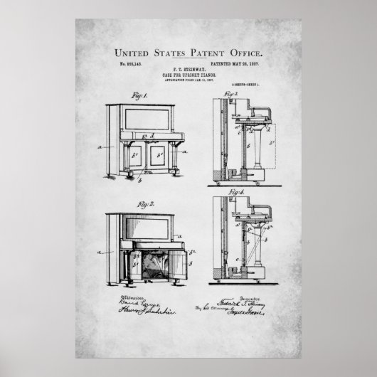 Patent - Upright Piano - Poster (Voorkant)