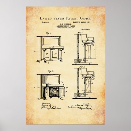 Patent - Upright Piano - Poster (Voorkant)