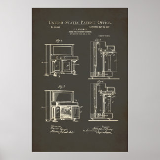 Patent - Upright Piano - Poster