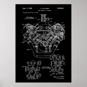 Patent V8-engine Poster