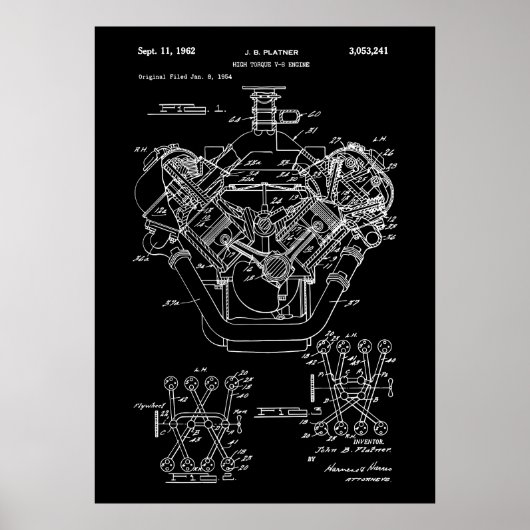 Patent V8-engine Poster (Voorkant)