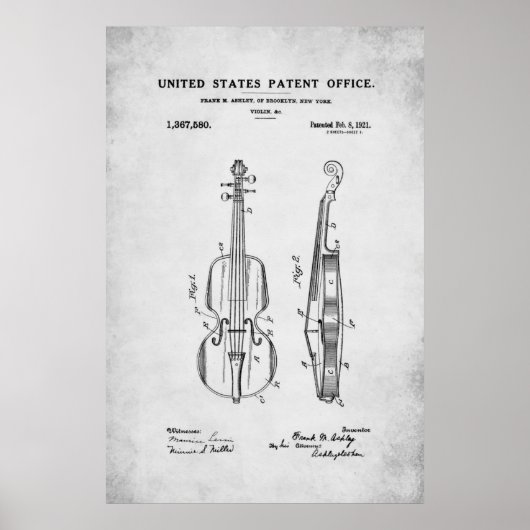 Patent - Violin - Poster (Voorkant)