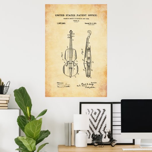 Patent - Violin - Poster (Thuiskantoor)