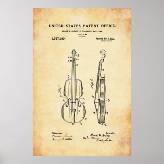 Patent - Violin - Poster (Voorkant)