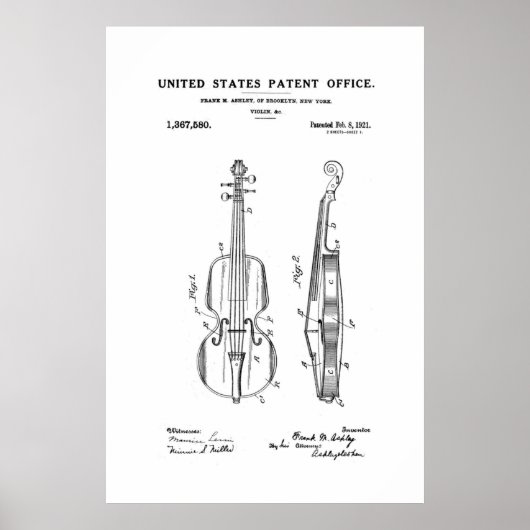 Patent - Violin - Poster (Voorkant)