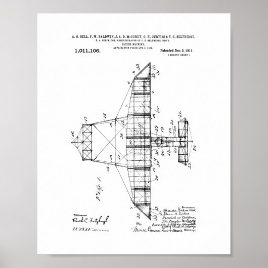 Patent vliegmachine poster (Voorkant)