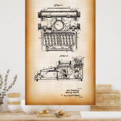 PATENT voor TYPEWRITER 1941 Poster (Keuken)