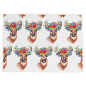 Paterna Flower Reindeer Kerstmis Magic Groot Cadeauzakje (Voorkant)