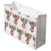 Paterna Flower Reindeer Kerstmis Magic Groot Cadeauzakje (Voorkant Gekanteld)