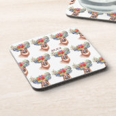 Paterna Flower Reindeer Kerstmis Magic Onderzetter (Linkerzijde)