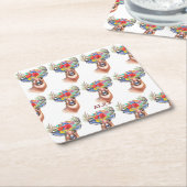 Paterna Flower Reindeer Kerstmis Magic Onderzetter (Schuin)