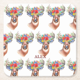 Paterna Flower Reindeer Kerstmis Magic Onderzetter