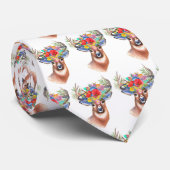 Paterna Flower Reindeer Kerstmis Magic Stropdas (Opgerold)